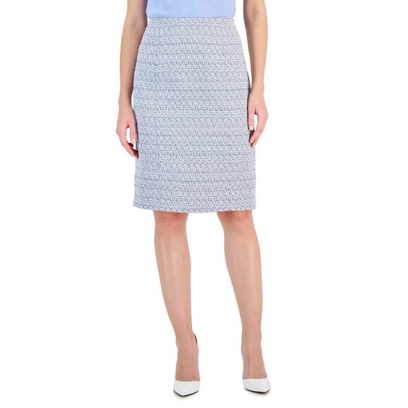 Kasper Women's Seamed Knee-Length Pencil Tweed Skirt Size 16 - Picture 1 of 2